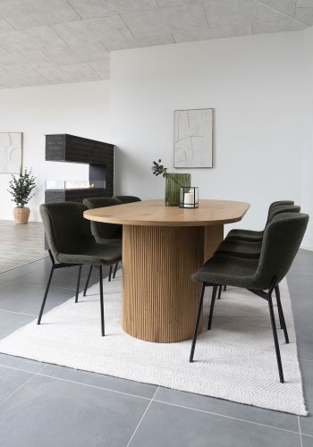 HOUSE NORDIC vase, organisk - rkt grnt glass (21x12x26,5)