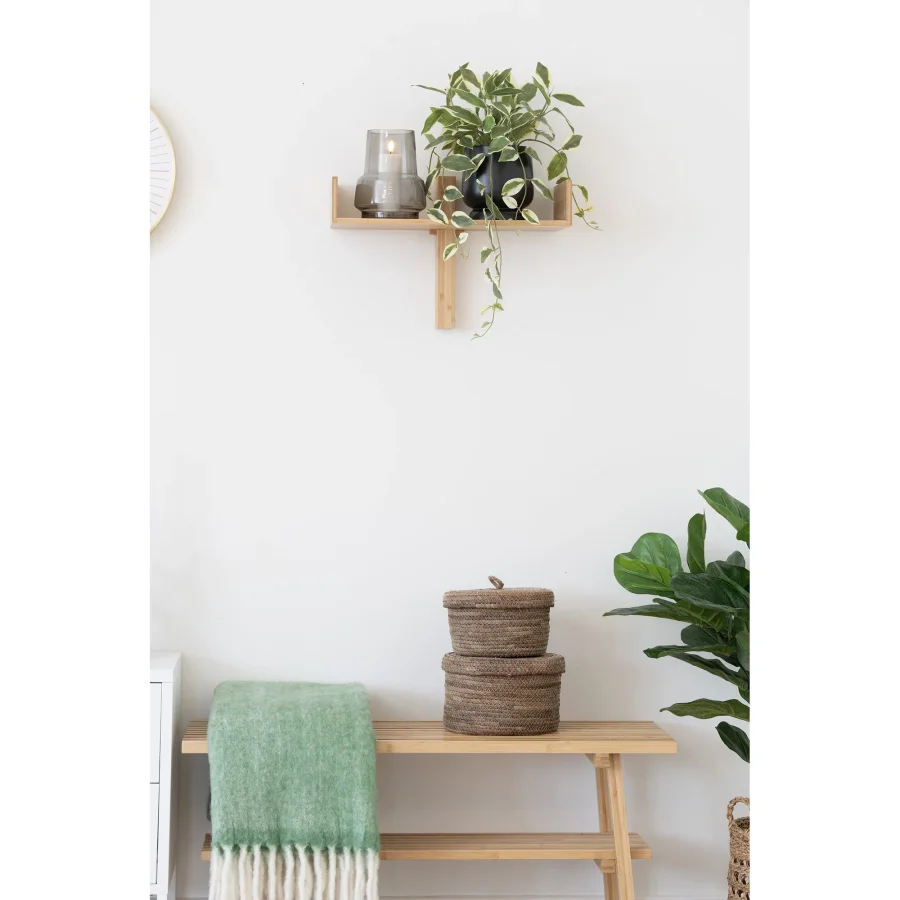 HOUSE NORDIC vase, rund - rkt grtt glass (15x19)