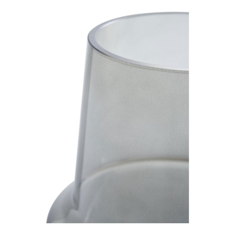 HOUSE NORDIC vase, rund - rkt grtt glass (15x19)
