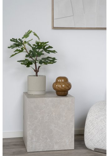 HOUSE NORDIC vase, rund - brunt glass (16,5x17)