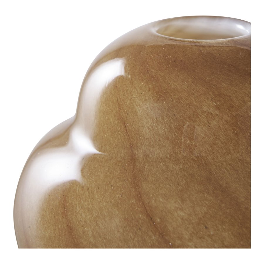 HOUSE NORDIC vase, rund - brunt glass (16,5x17)