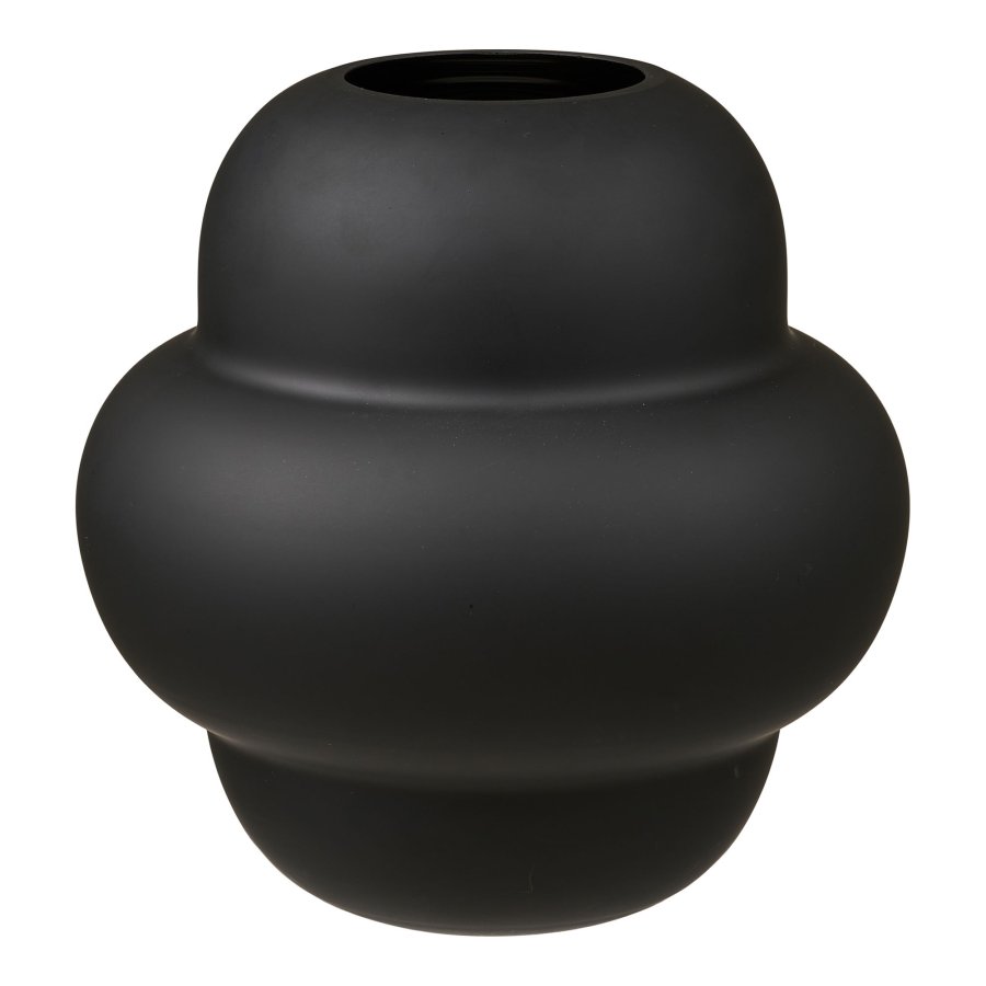 HOUSE NORDIC�vase, rund - sort mundbl�st glas (H:20)