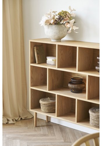 HOUSE NORDIC vase, rund - r�gfarvet brun mundbl�st glas (H:16)