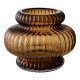 HOUSE NORDIC vase, rund - r�gfarvet brun mundbl�st glas (H:16)