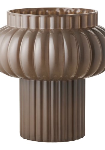 HOUSE NORDIC vase, rund - brun mundbl�st glas (H:27)
