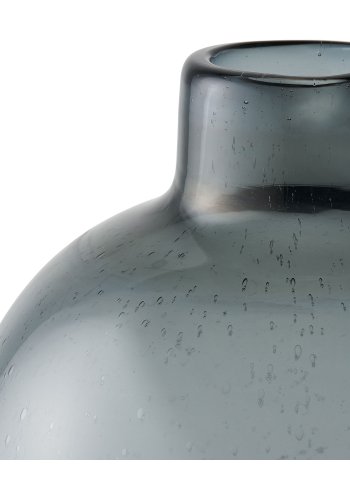 HOUSE NORDIC vase, rund - r�gfarvet sort glas (H:35)