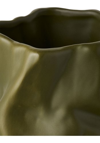 HOUSE NORDIC vase, rund - gr�n keramik (H:25,5)