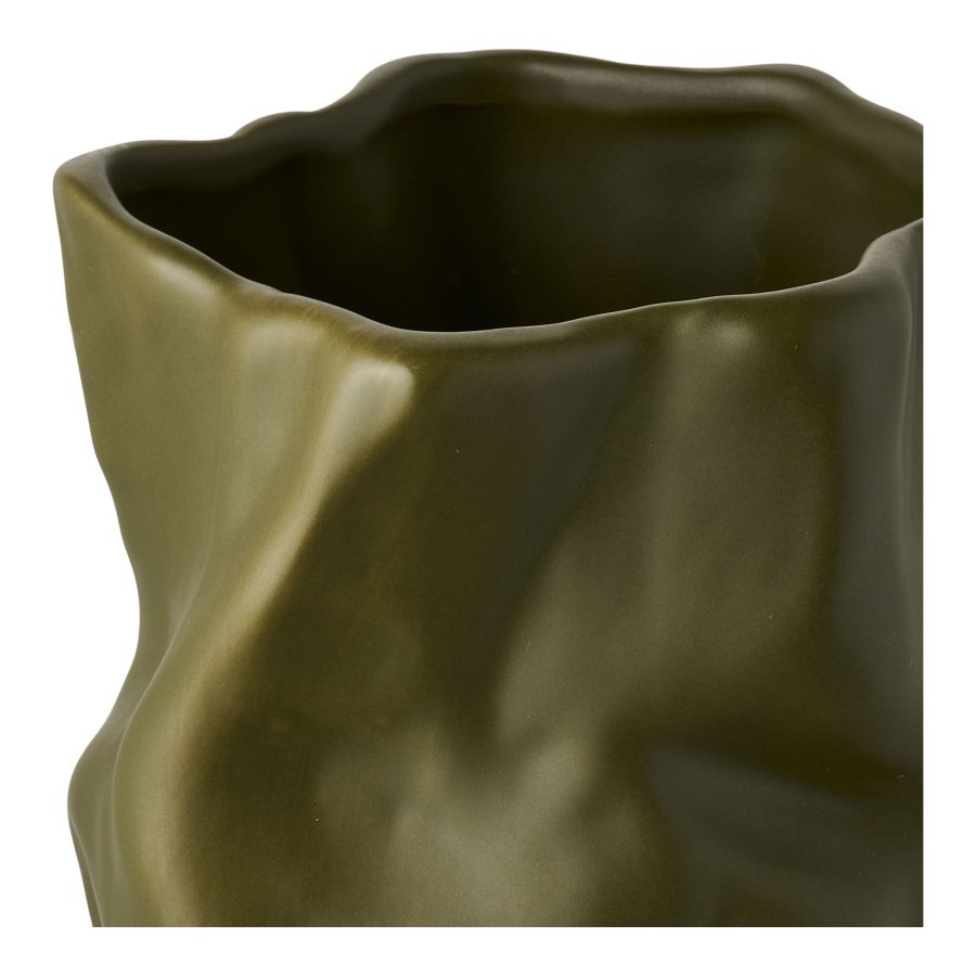 HOUSE NORDIC vase, rund - gr�n keramik (H:25,5)
