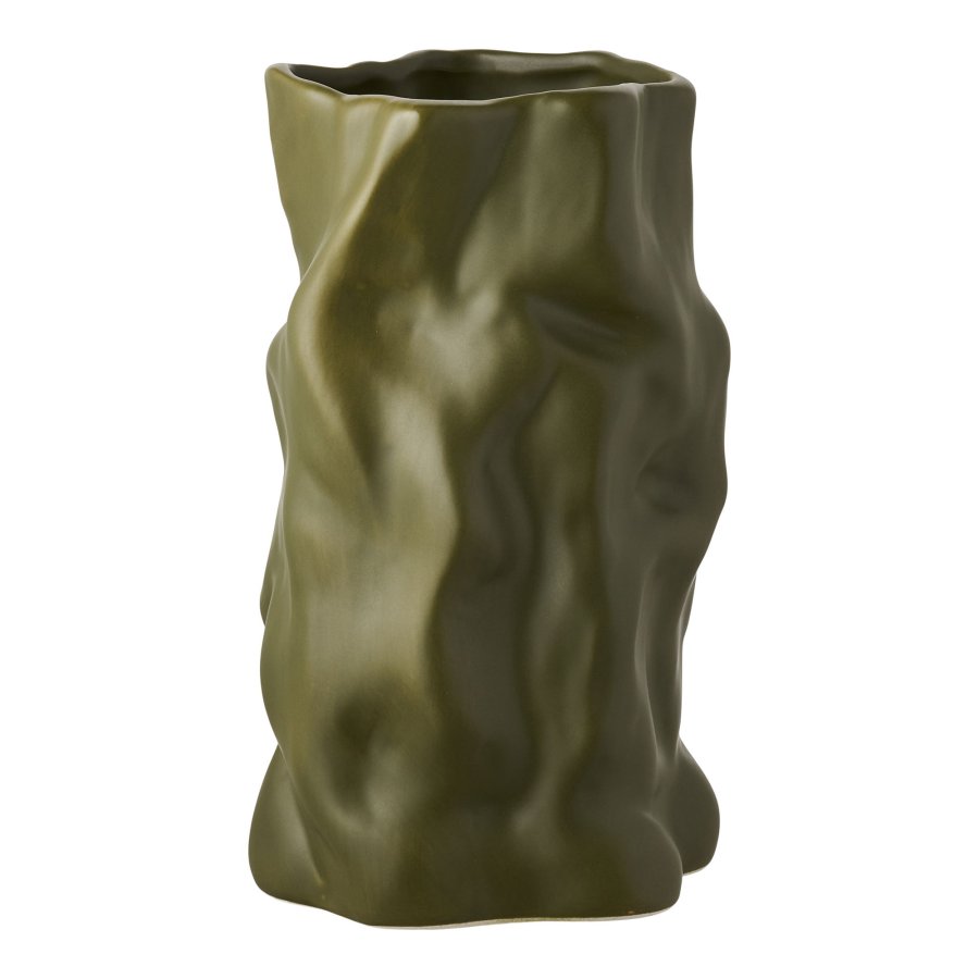 HOUSE NORDIC vase, rund - gr�n keramik (H:25,5)