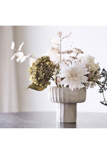 HOUSE NORDIC vase, rund - brun/beige cement (H:18,5)