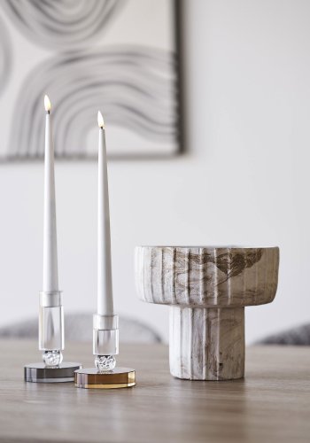 HOUSE NORDIC vase, rund - brun/beige cement (H:18,5)