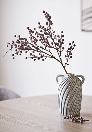 HOUSE NORDIC vase, rund - bl� keramik (H:22)