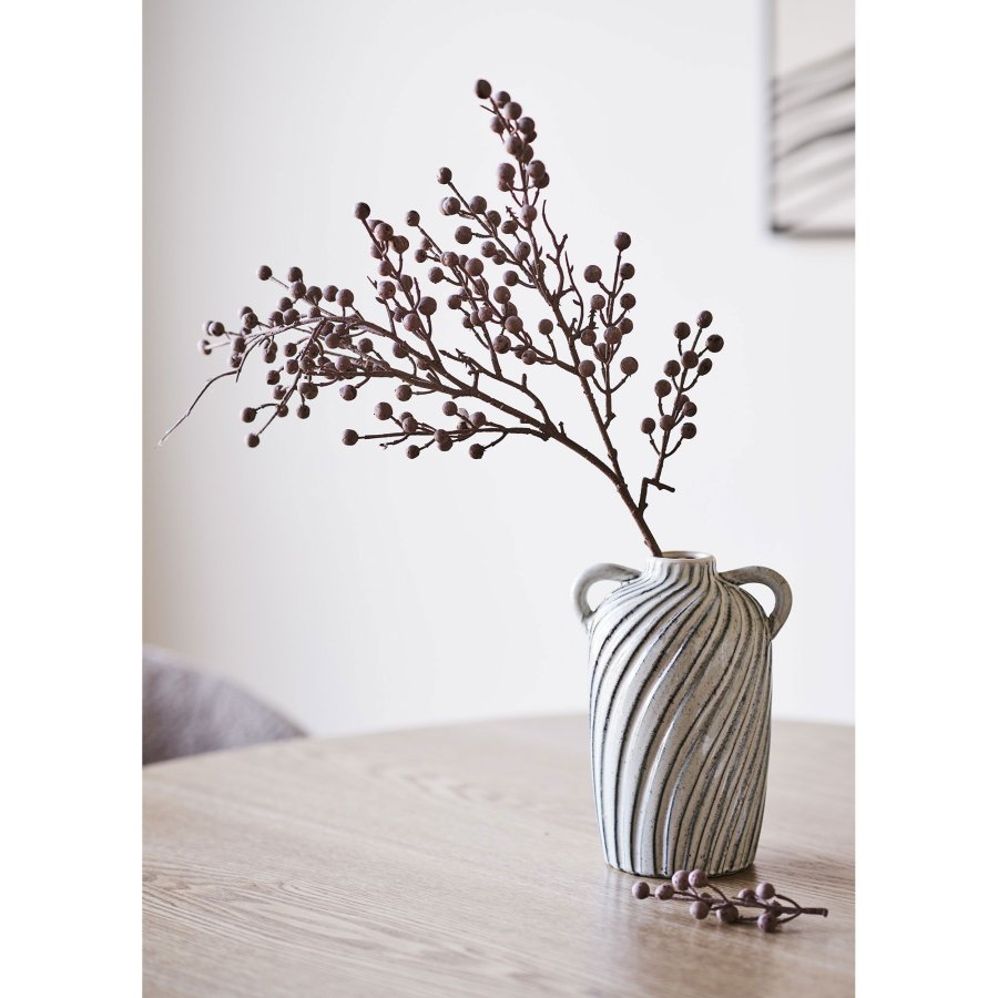 HOUSE NORDIC vase, rund - bl� keramik (H:22)