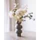 HOUSE NORDIC vase, rund - m�rkegr� keramik (H:33,5)
