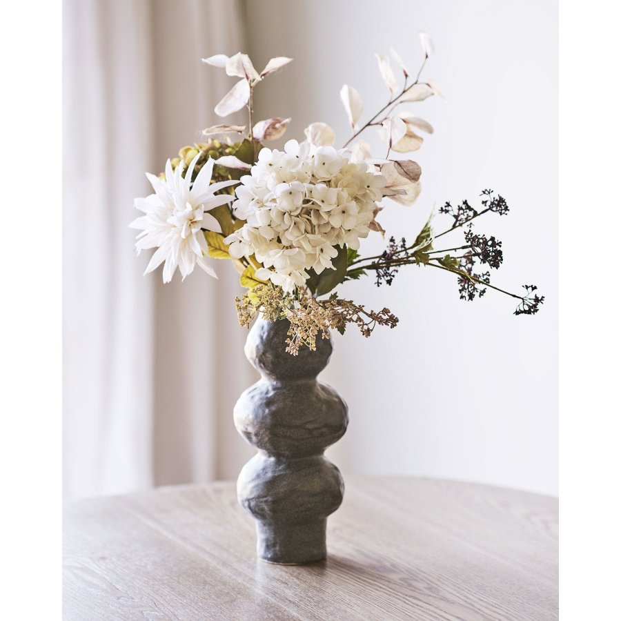HOUSE NORDIC vase, rund - m�rkegr� keramik (H:33,5)