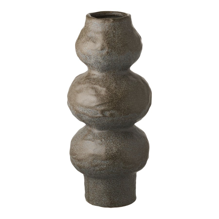 HOUSE NORDIC vase, rund - m�rkegr� keramik (H:33,5)