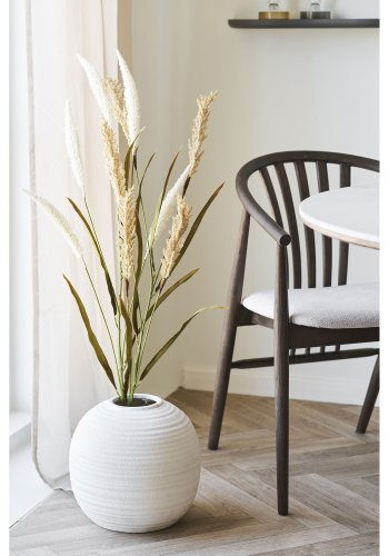 HOUSE NORDIC vase, rund - hvid keramik (H:28,5)