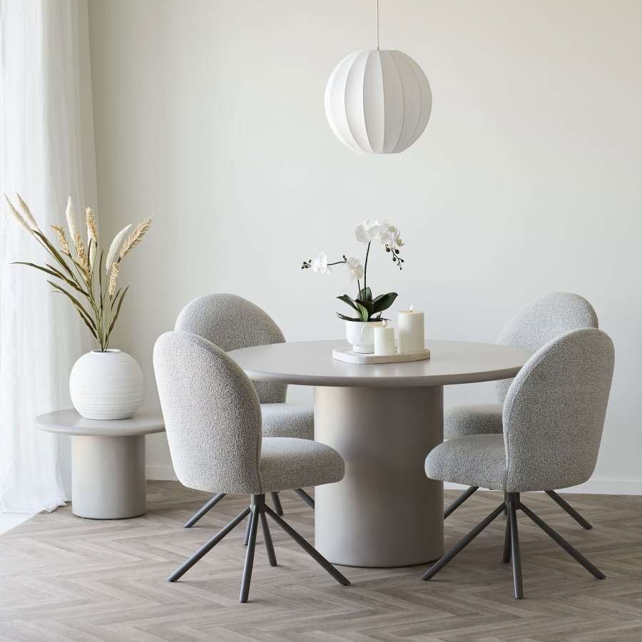 HOUSE NORDIC vase, rund - hvid keramik (H:28,5)