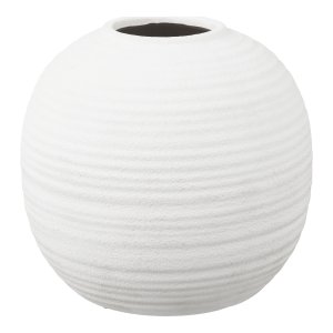HOUSE NORDIC vase, rund - hvid keramik (H:28,5)
