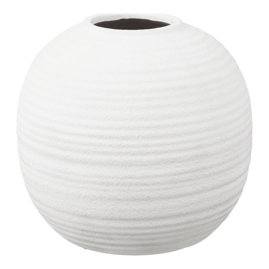 HOUSE NORDIC vase, rund - hvid keramik (H:28,5)
