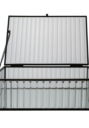 HOUSE NORDIC Santorini boks, med lokk - glass og sort metall (13x20)