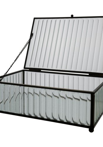 HOUSE NORDIC Santorini boks, med lokk - glass og sort metall (13x20)