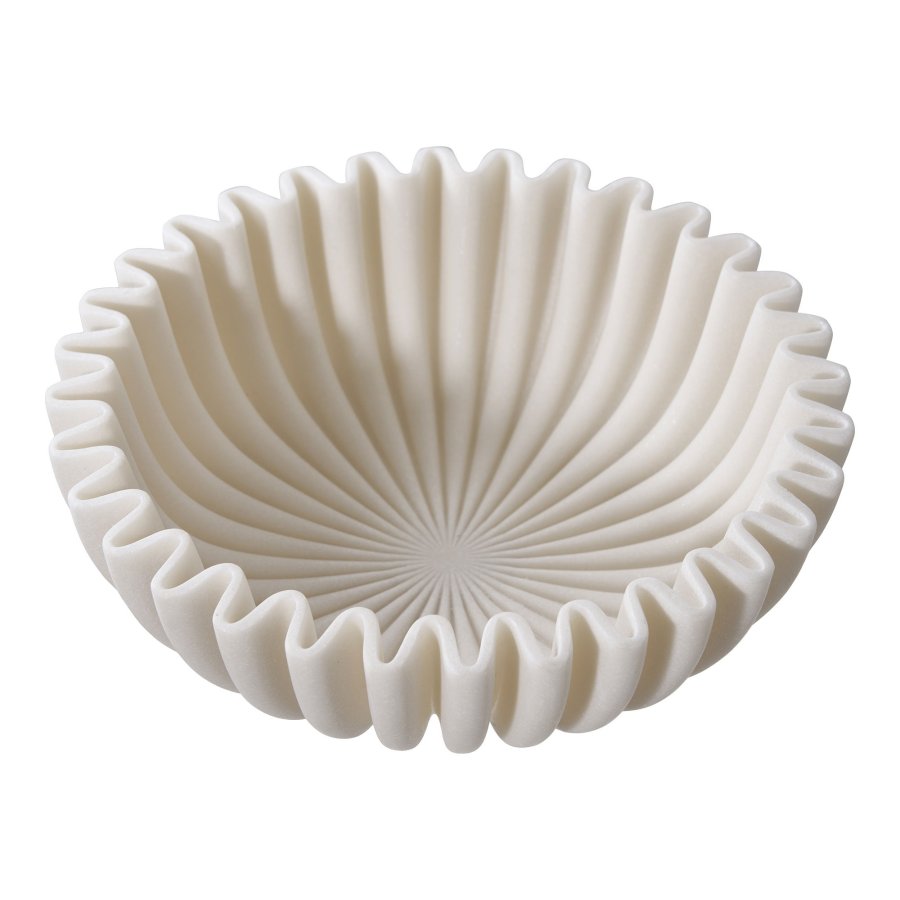 HOUSE NORDIC dekorativ skl, rund - beige polyresin (20x6,5)