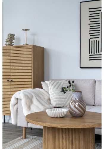 HOUSE NORDIC dekorativ skl, rund - beige polyresin (20x6,5)