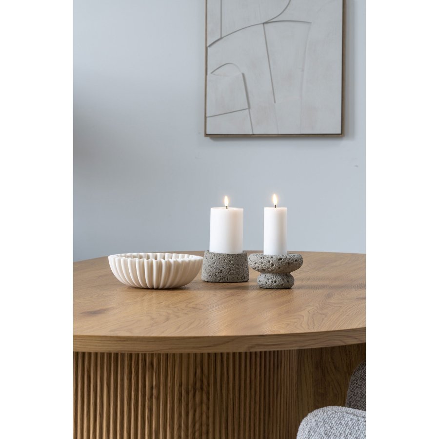 HOUSE NORDIC dekorativ skl, rund - beige polyresin (20x6,5)