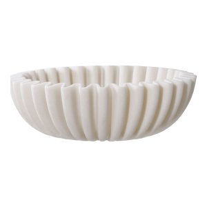 HOUSE NORDIC dekorativ skl, rund - beige polyresin (20x6,5)