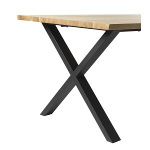 Reno bordsben, X-formade - svart metall (set med 2 ben)