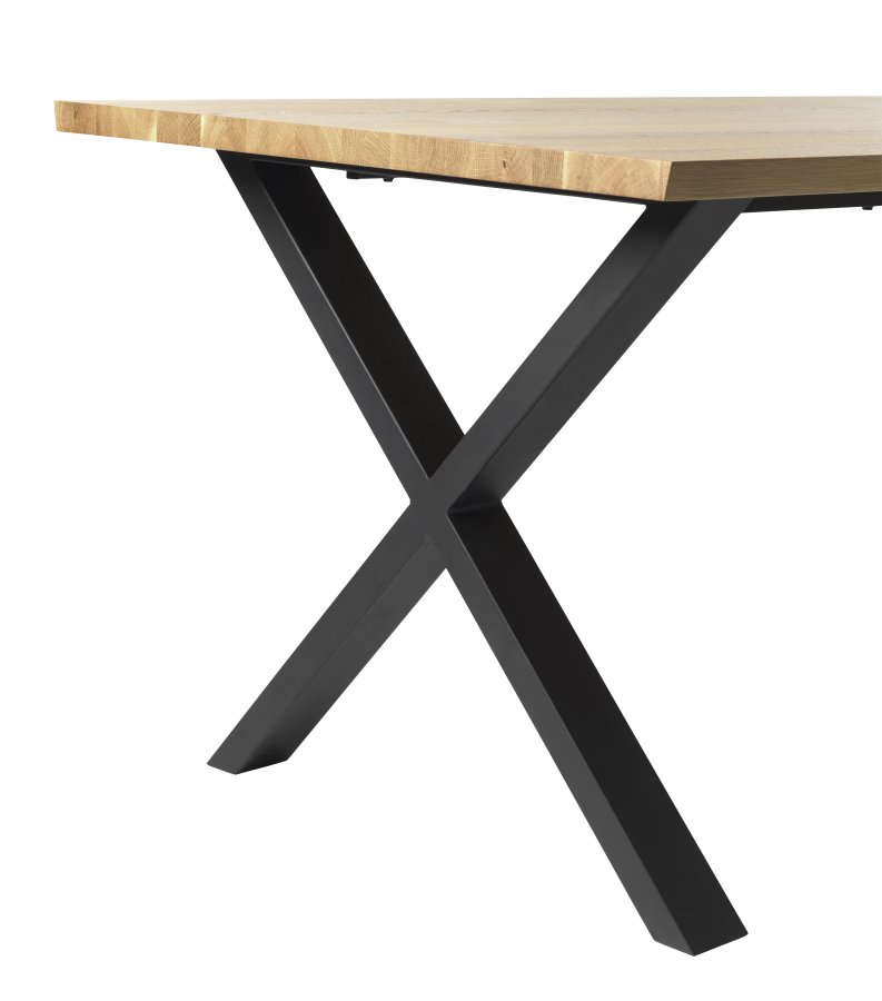 Reno bordben, X-formet - svart metall (sett med 2 ben)