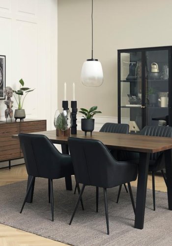 Reno bordben, N-formet - svart metall (sett med 2 ben)