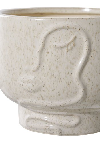 HOUSE NORDIC blomsterpotte, rund - beige keramikk (15x12)