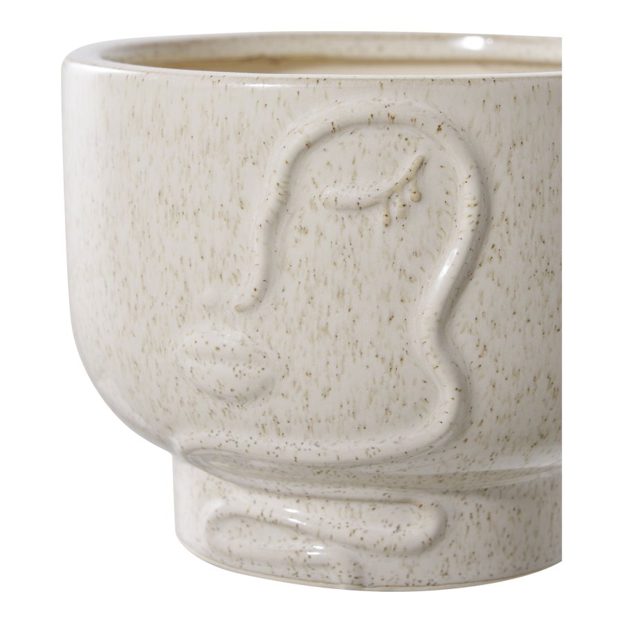 HOUSE NORDIC blomsterpotte, rund - beige keramikk (15x12)