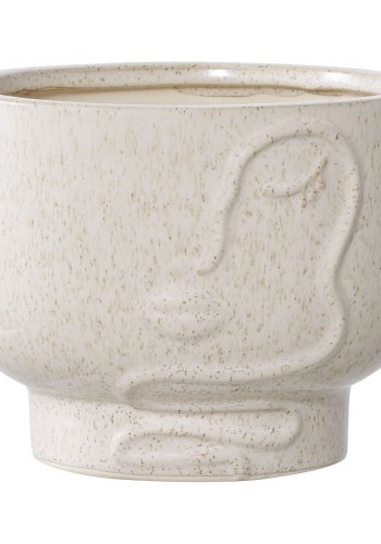 HOUSE NORDIC blomsterpotte, rund - beige keramikk (15x12)