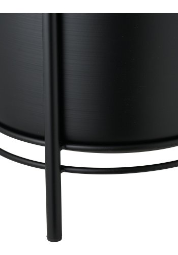 HOUSE NORDIC urtepotte, rund - sort st�l (s�t af 2)