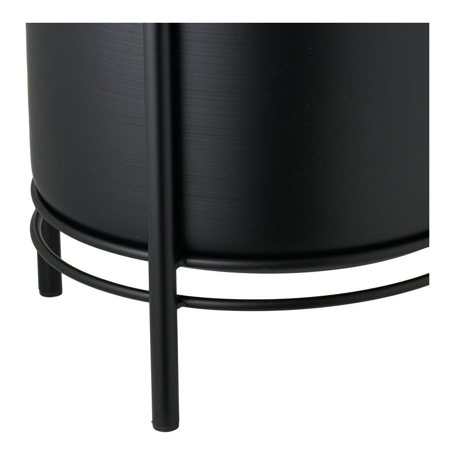 HOUSE NORDIC urtepotte, rund - sort st�l (s�t af 2)