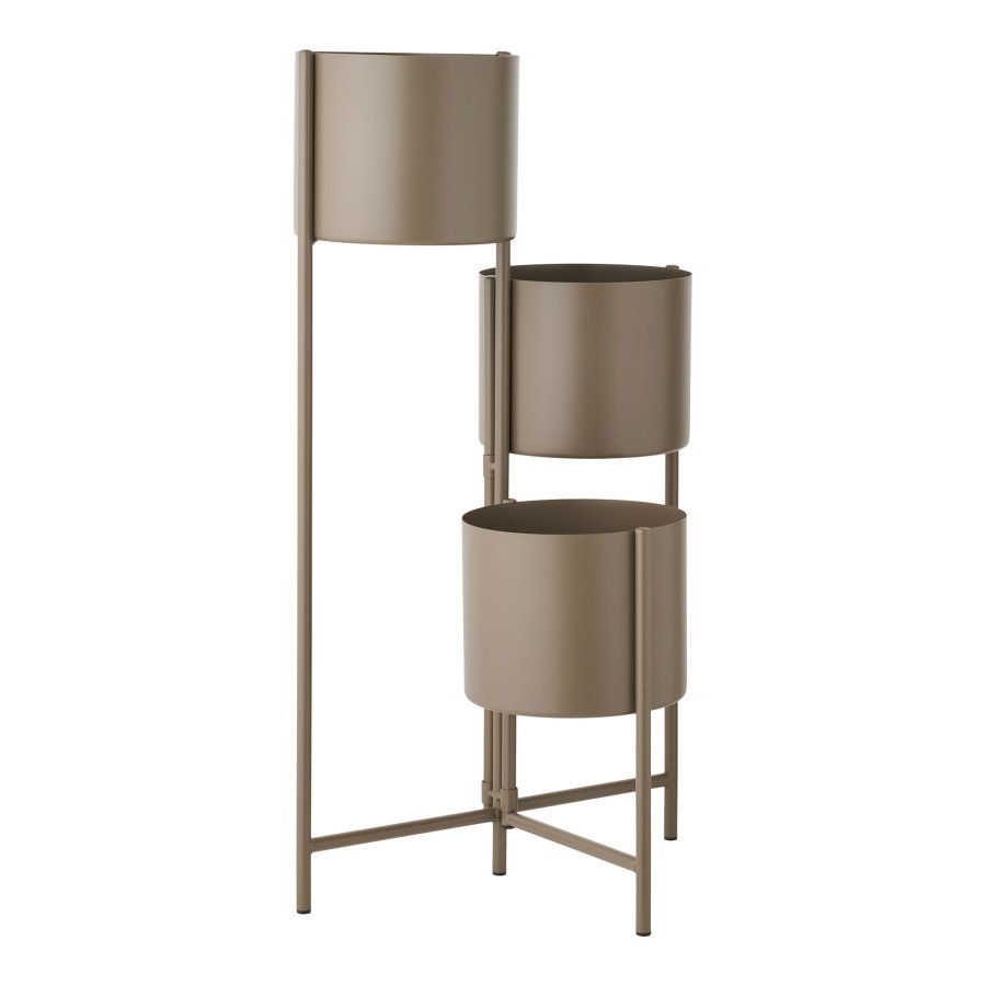 HOUSE NORDIC urtepotte, m. 3 urtepotteskjulere - brun st�l (H:75,5)