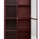 Bronco glass skap, m. 2 drer og hyller - riflet glass og burgunder metall (H:190)