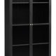 Bronco glass skap, m. 2 drer og hyller - riflet glass og svart metall (H:190)