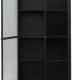 Bronco glass skap, m. 2 drer og hyller - riflet glass og svart metall (H:190)