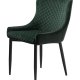 Ottowa matstol - grn sammet och svart metall