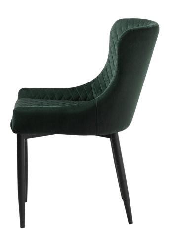 Ottowa matstol - grn sammet och svart metall