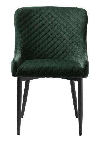 Ottowa matstol - grn sammet och svart metall