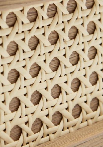 Pensacola sofabord, m. 2 skuffer - natur eg melamin og polyrattan (60x110)