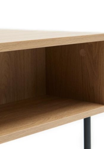 Pensacola sofabord, m. 2 skuffer - natur eg melamin og polyrattan (60x110)