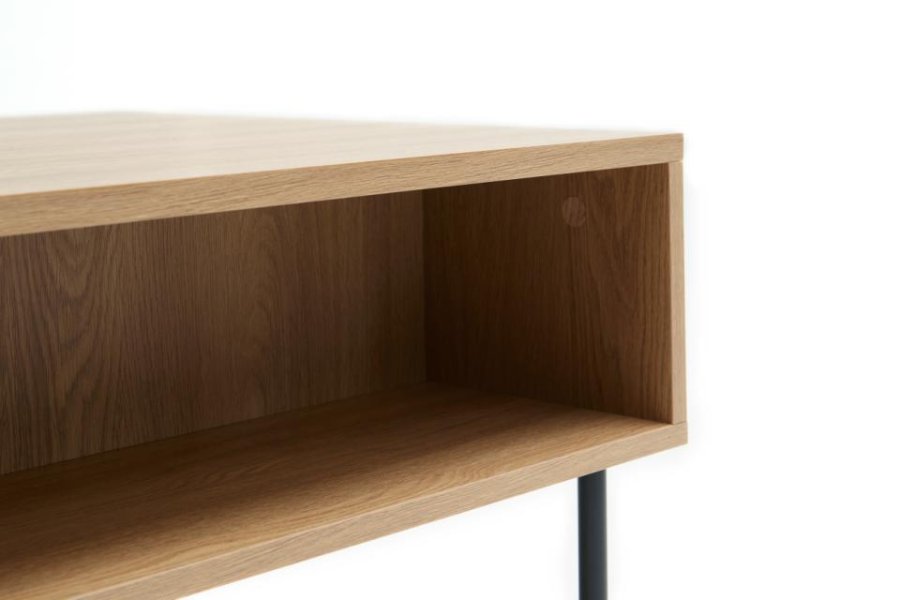 Pensacola sofabord, m. 2 skuffer - natur eg melamin og polyrattan (60x110)