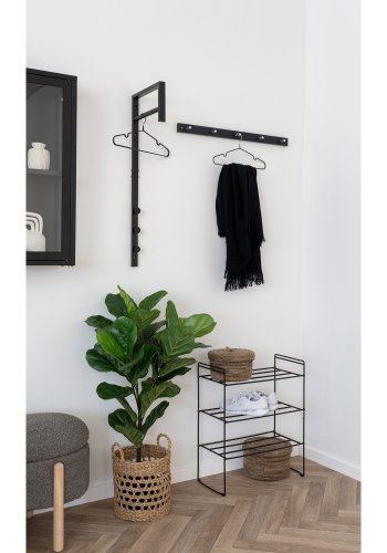 HOUSE NORDIC Padova Knagerekk - Knagerekk, tre/metall, 5 kroker, svart70x5x2 cm