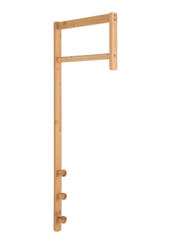 HOUSE NORDIC Trento vegghengt klesstativ, m. 3 kroker og 1 hengestang - naturlig bambus